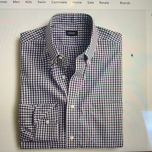 J. Crew Bowery wrinkle-free stretch cotton-blend shirt with button-down collar